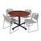 Kobe Kobe Round Table & Chair Set, Wood, Metal, Polypropylene Top TKB48RNDCH44GY - alternate 1